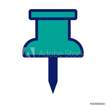 paper pin line and fill style icon