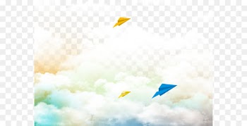 Paper plane Airplane - Blue sky white paper background 