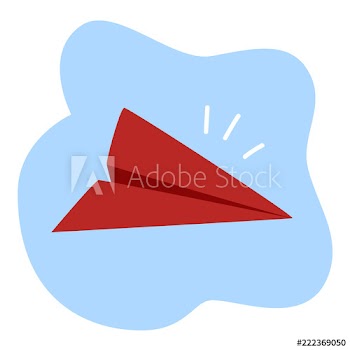 Paper plane as a metaphor of new message