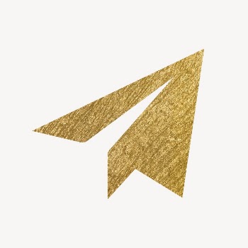 Paper plane messenger icon, gold | Free Icons - rawpixel