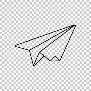 Paper Plane Origami Glider On Transparent Background. Royalty Free ...