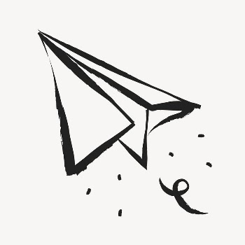 Paper plane sticker, cute doodle | Free PSD Illustration - rawpixel