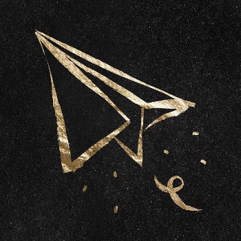 Paper plane sticker, gold aesthetic | Free PSD Illustration - rawpixel
