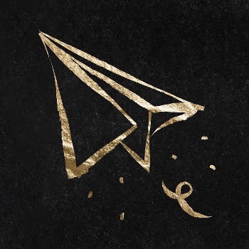 Paper plane sticker, gold aesthetic | Free Vector Illustration - rawpixel