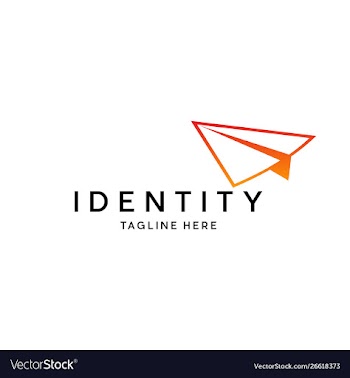 Paper plane toy logo design vector image