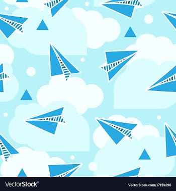 Paper planes seamless pattern abstract background vector image