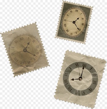 Paper Postage stamp Scrapbooking Clip art - Multi retro stamp sticker clock 
