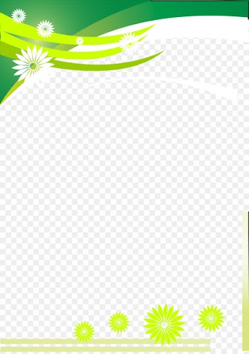 Paper Poster - Green floral border 