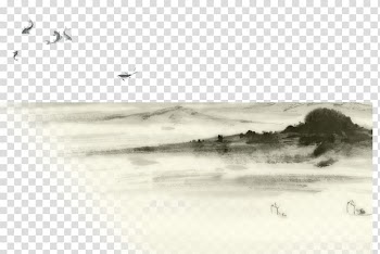 Paper Qing dynasty Yiku Business card, landscape painting transparent background PNG clipart