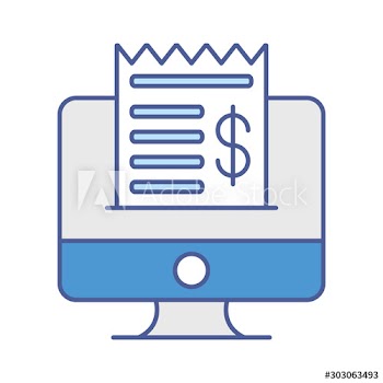 paper receipt with money dollar symbol in desktop