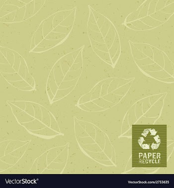  					Paper recycle on leaf design background vector image														
