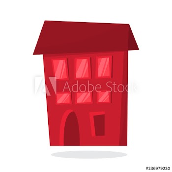 Paper red christmas house