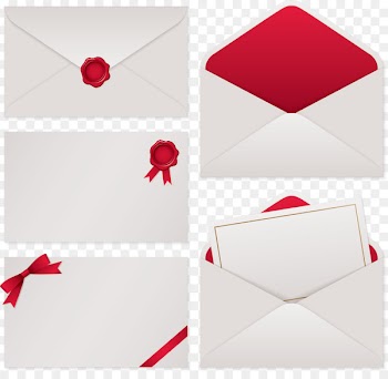 Paper Red envelope Material - Envelopes, bow, wax seal 