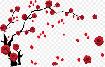 Paper Red Wall Wallpaper - Bright red rose wandering 