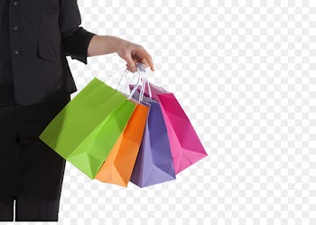 Paper Reusable shopping bag - Colorful shopping bag in hand 