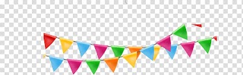 Paper Ribbon Balloon, Festival flag streamers, multicolored bunting transparent background PNG clipart