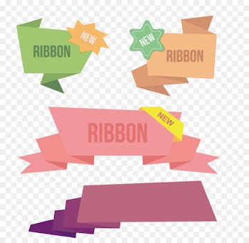 Paper Ribbon Euclidean vector - Vector PPT header box 