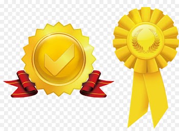 Paper Ribbon Medal Award - Yellow creative gold medal 
