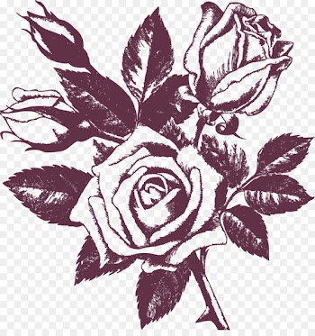 Paper Rubber stamp Postage stamp Rose Flower - Line a bouquet of roses 