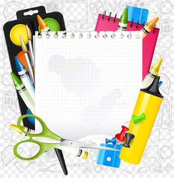 Paper School supplies Icon - Vector cartoon school supplies 