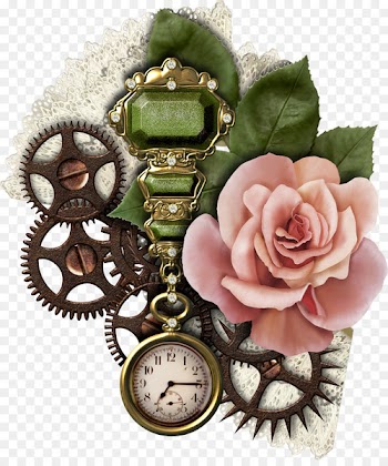 Paper Scrapbooking Craft Page layout - steampunk gear 
