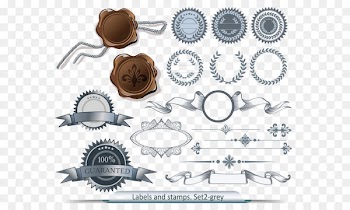 Paper Sealing wax Stamp seal - Vector ribbon border 