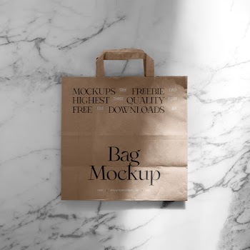 Paper Shopping Bag PSD Mockup
