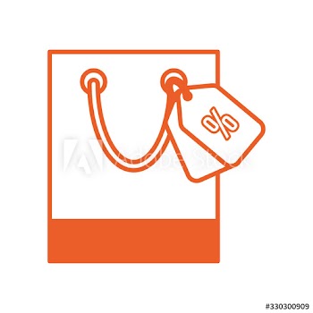 paper shopping bag with percent tag