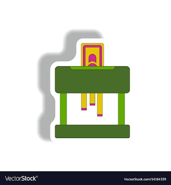 Paper shredding machine in vector image