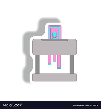 Paper shredding machine in vector image