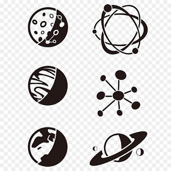 Paper Stencil Scrapbooking Rubber stamp - Planet Icon 