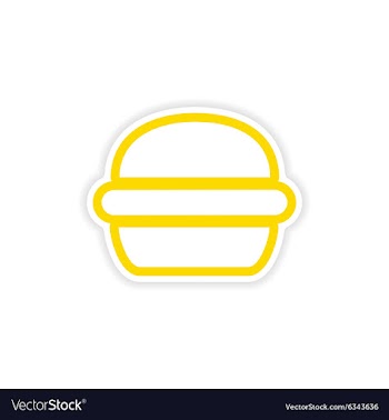 Paper sticker American burger on white background vector image