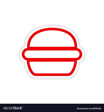 Paper sticker American burger on white background vector image