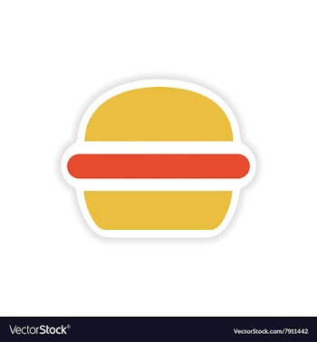 Paper sticker American burger on white background vector image