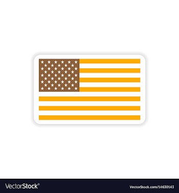 Paper sticker american flag on white background vector image