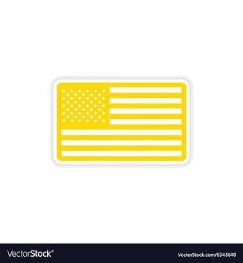 Paper sticker American flag on white background vector image