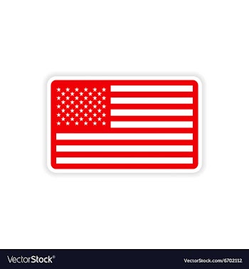 Paper sticker American flag on white background vector image