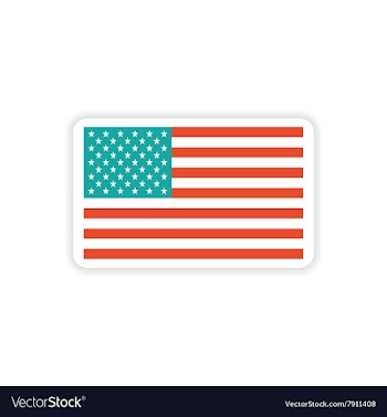 Paper sticker American flag on white background vector image