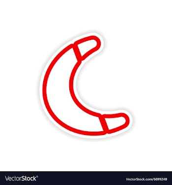 Paper sticker Australian boomerang on white vector image