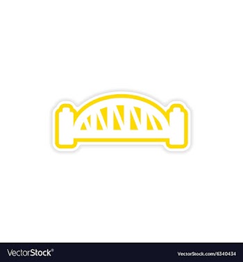 Paper sticker Australian bridge on white vector image