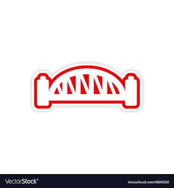Paper sticker Australian bridge on white vector image