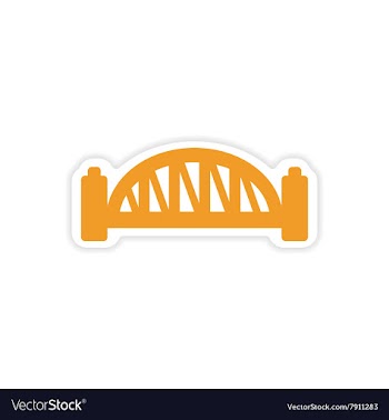 Paper sticker Australian bridge on white vector image
