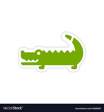 Paper sticker australian crocodile on white vector image