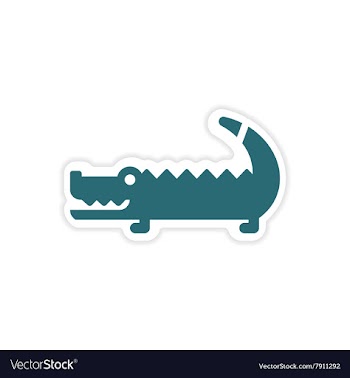 Paper sticker Australian crocodile on white vector image