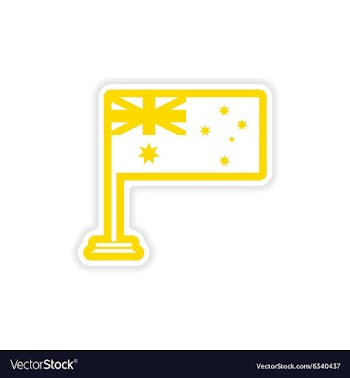 Paper sticker Australian flag on white background vector image
