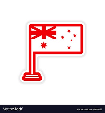 Paper sticker Australian flag on white background vector image
