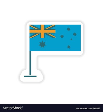 Paper sticker Australian flag on white background vector image