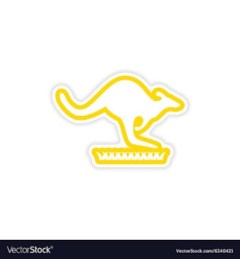 Paper sticker Australian kangaroo on white vector image