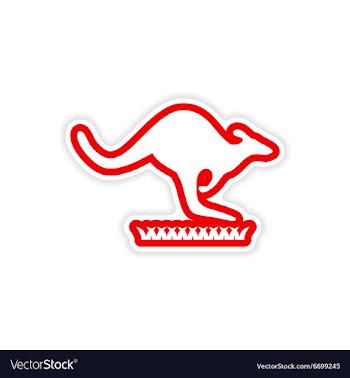 Paper sticker Australian kangaroo on white vector image