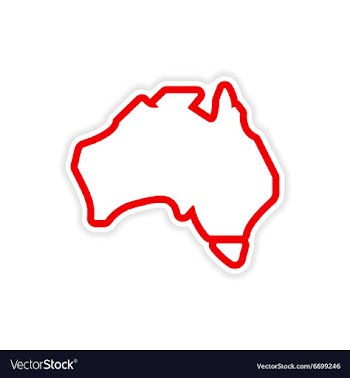 Paper sticker Australian map on white background vector image
